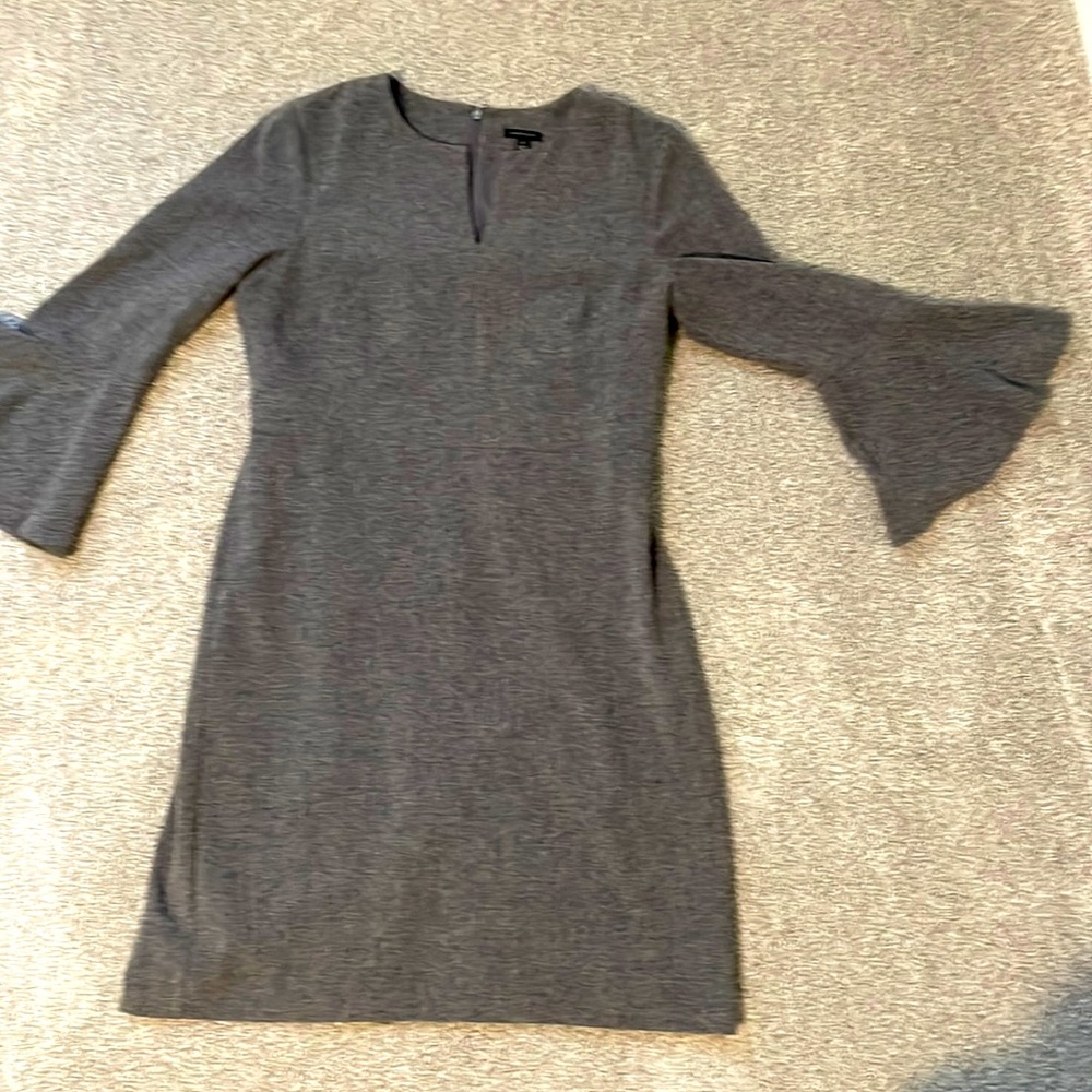 Ann Taylor “Like New” Grey Bell Sleeve Pencil Dress